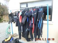 large selection of 2nd hand Scuba wet suits 