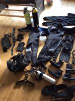 Complete set of diving gear.